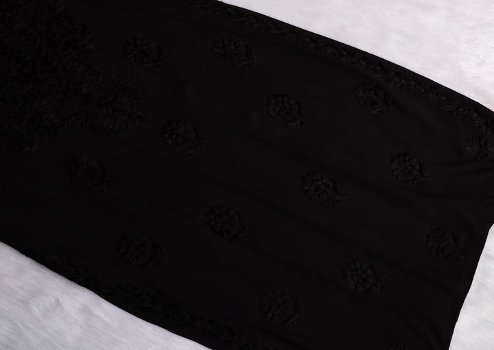 Duaa Black Long Rayon Kurta