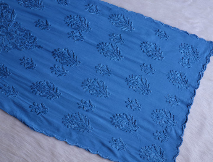 Alishba Ice Blue Scalloped Rayon set