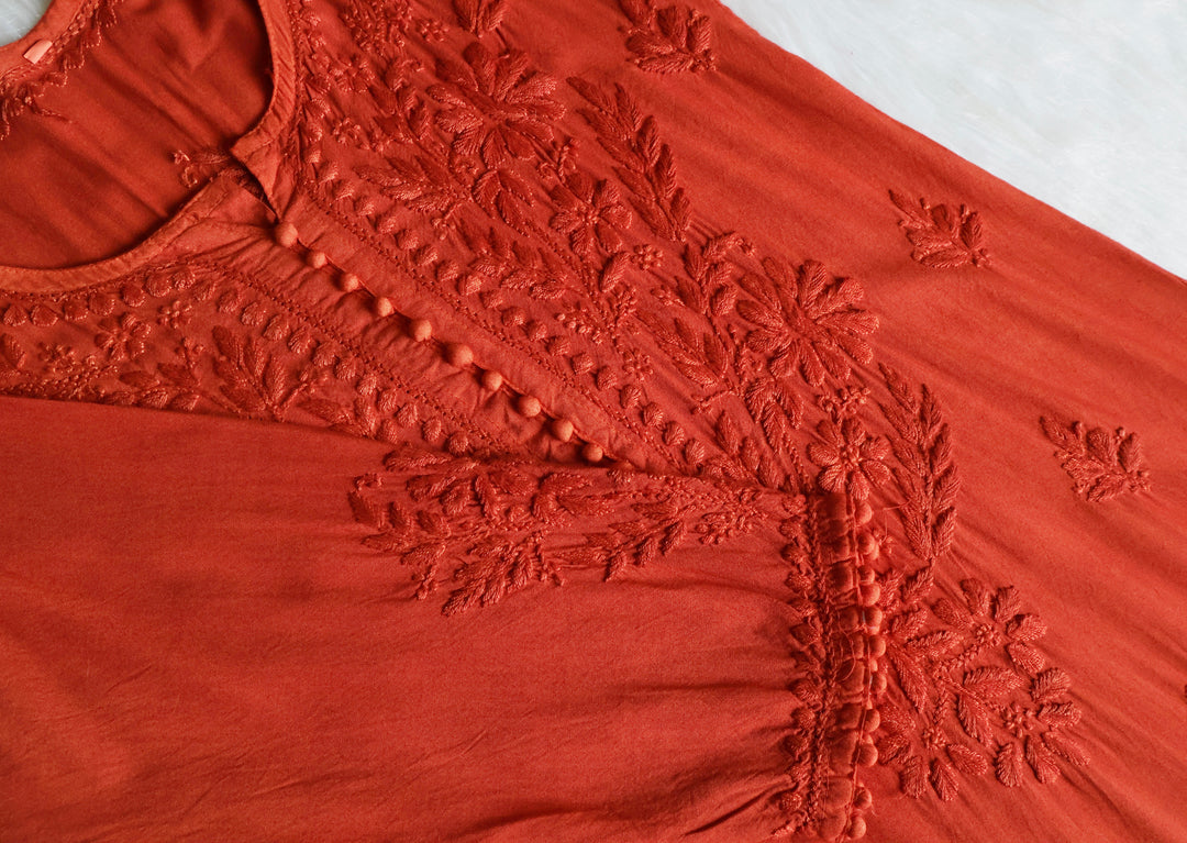Enaara Rust Potli Button Rayon set
