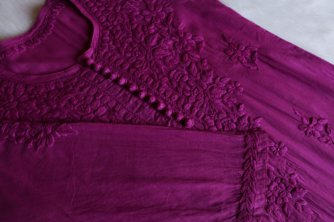 Aayat Dusty Purple Rose Cotton Kurta