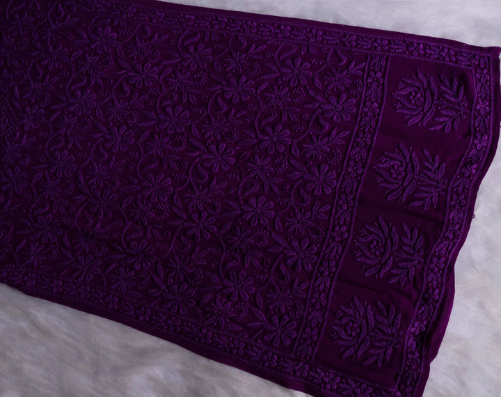 Mehr Deep Purple Long Viscose Strappy Kurta