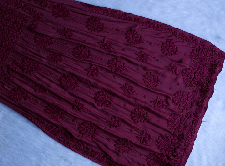 Hoor Dusty Purple 10D Pure Muslin Kurta Set
