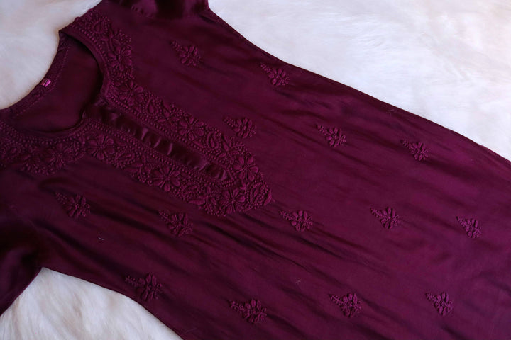 Zimra Luxe Deep Purple 3 Piece Pure Chanderi set