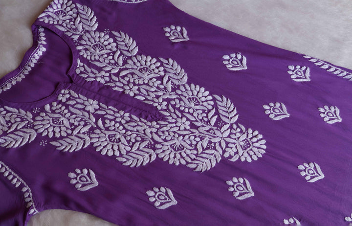 Raaha Purple Long Rayon kurta