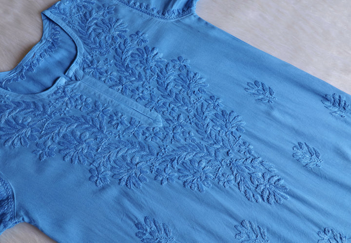 Gul Ice Blue Scalloped Short Kurta