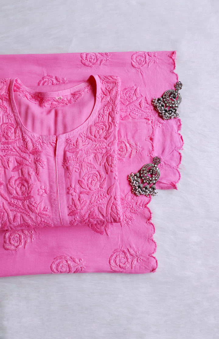 Gul Baby Pink Scalloped Rayon set