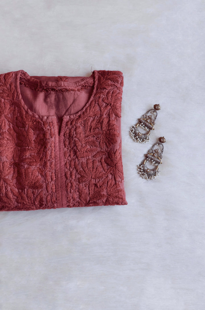 Alanah Rose Brown Chanderi Kurta