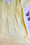 Zahrah Pastel Yellow Cotton long kurta