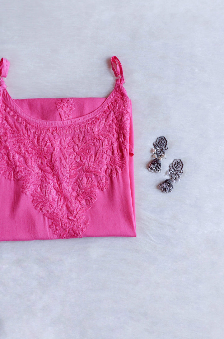 Aira Pink Short Sleeveless Kurta