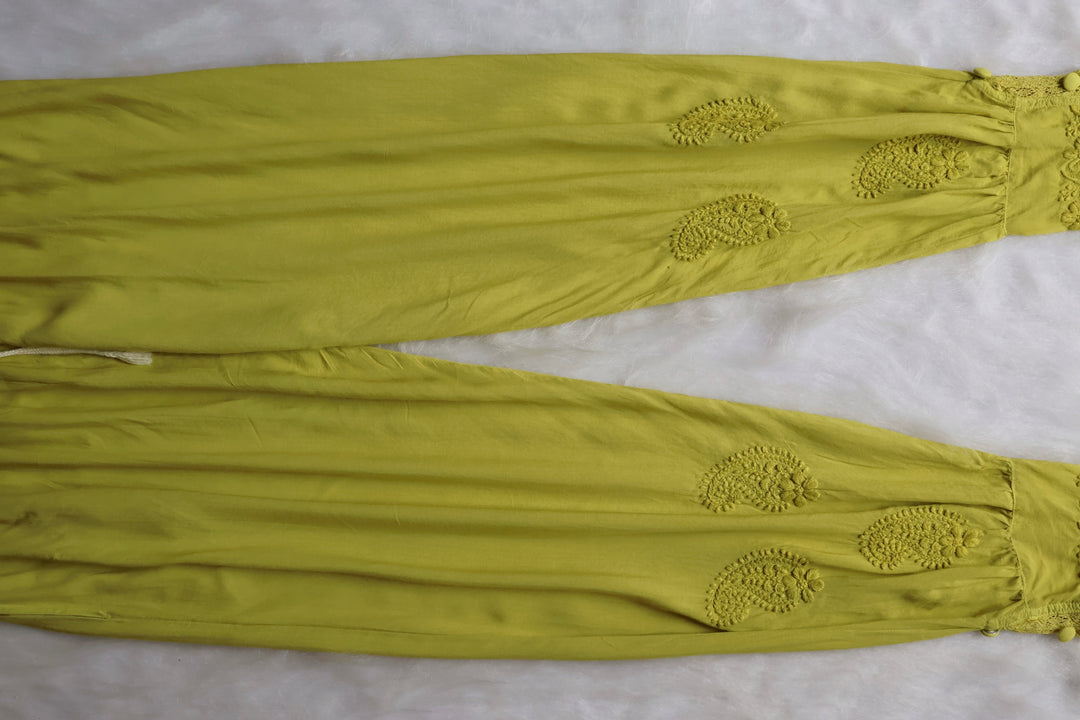 Zamda Afghani Olive Green Pure Modal Set