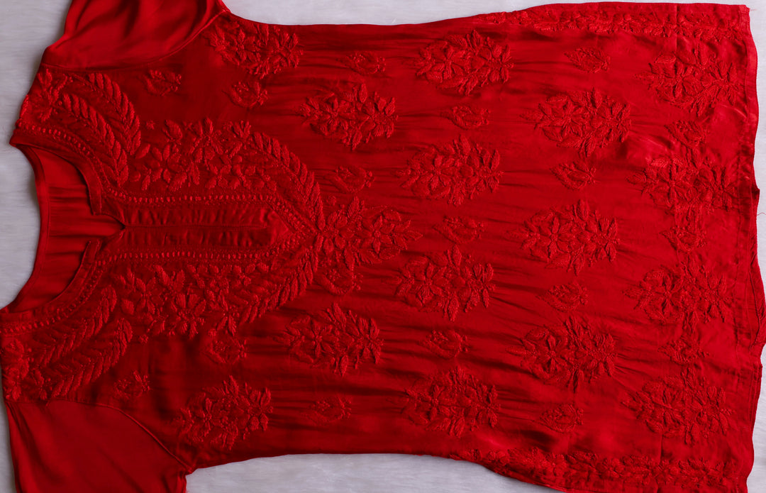 Mehr Red Modal Silk short top
