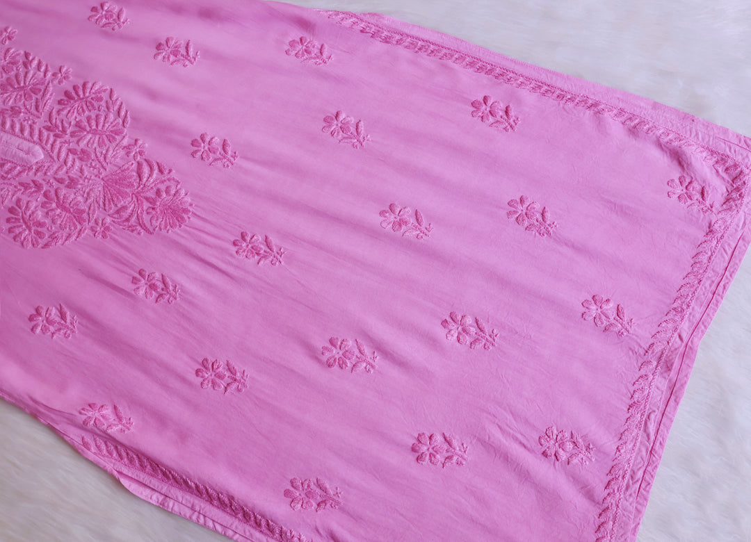 Amirah Baby Pink Ombre Long Rayon Kurta