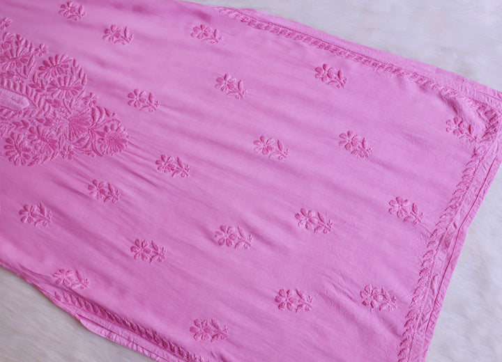 Amirah Baby Pink Ombre Long Rayon Kurta