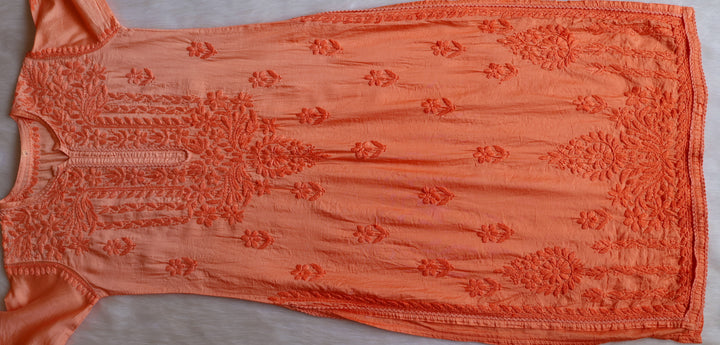 Ruhaab Peach Pure Chanderi set