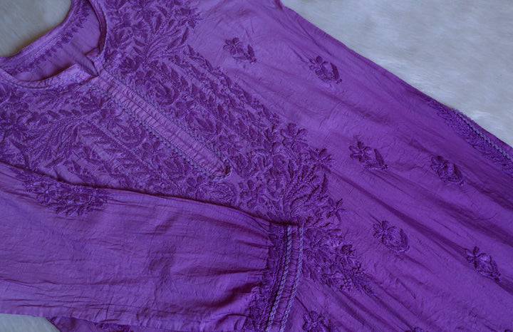 Ruhaab Deep Purple Pure Chanderi set