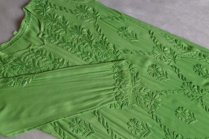 Alanah Lime Green Long Modal Kurta