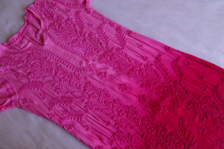 Yalina Deep Pink Pure Muslin Kurta