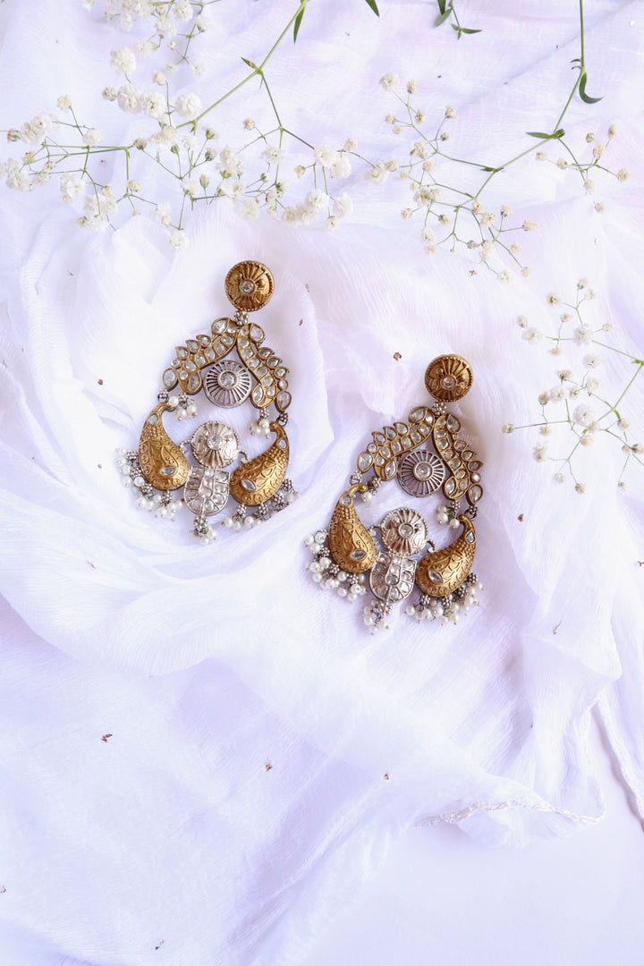 Chunky Dual Toned Heavy Earrings