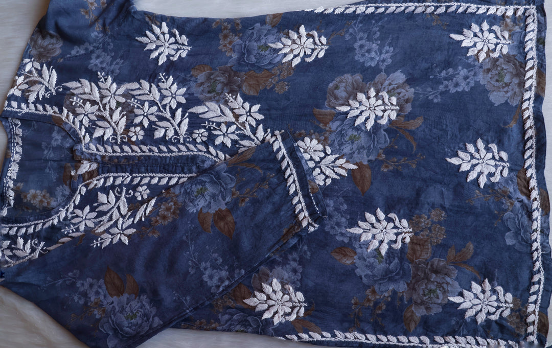 Dahlia Blue Mulmul short top