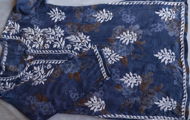 Dahlia Blue Mulmul short top