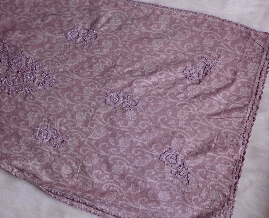 Dusty Lavender Long Jacquard Cotton kurta