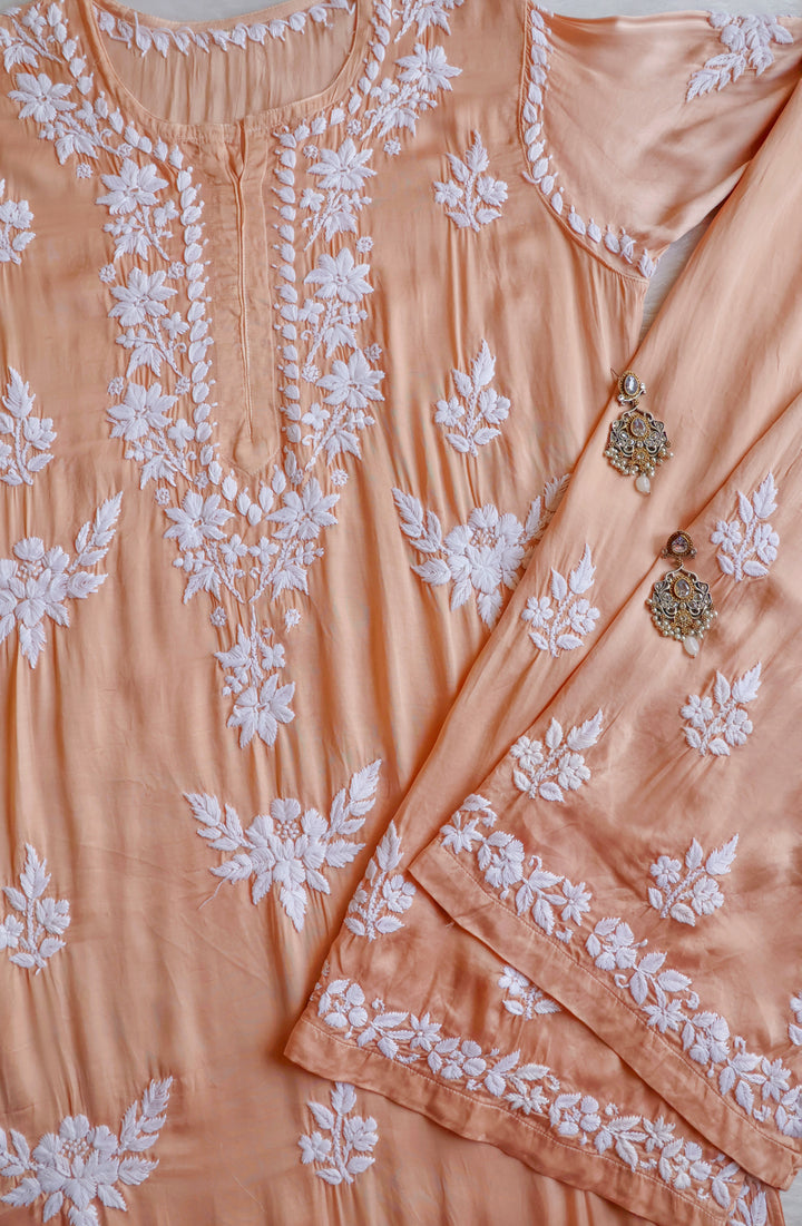 Mahnoor Beige Modal Silk Kurta Set