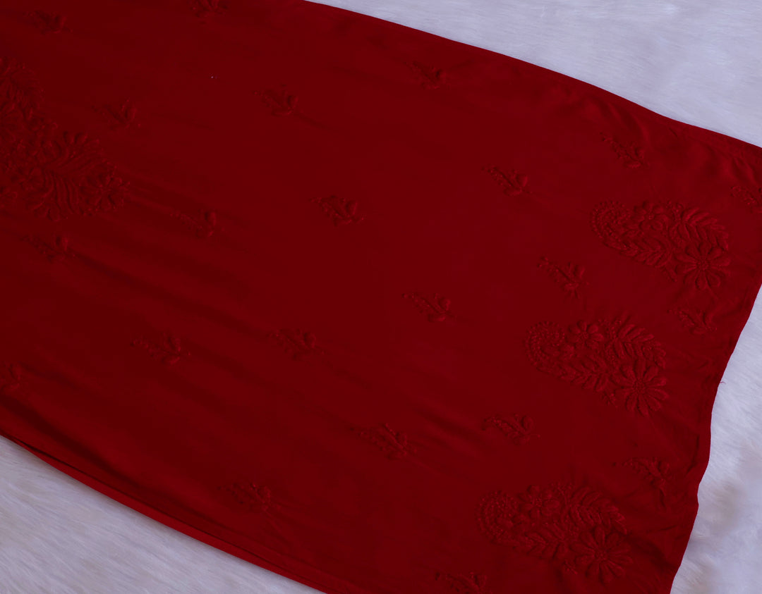 Zahrah Red Ombre Long Rayon Kurta