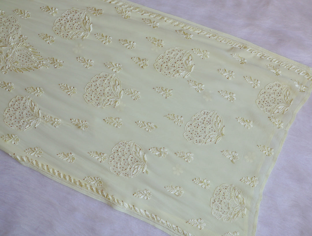 Hanaa Pastel Yellow Viscose Georgette Kurta