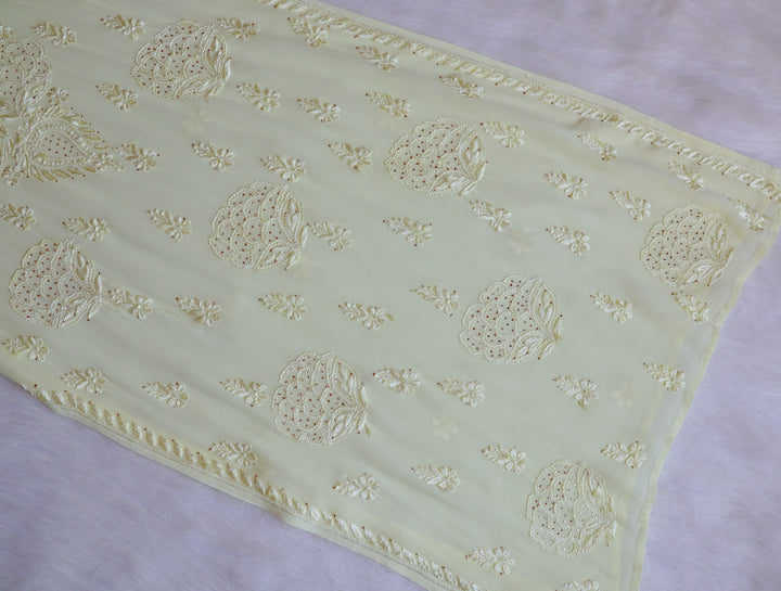 Hanaa Pastel Yellow Viscose Georgette Kurta