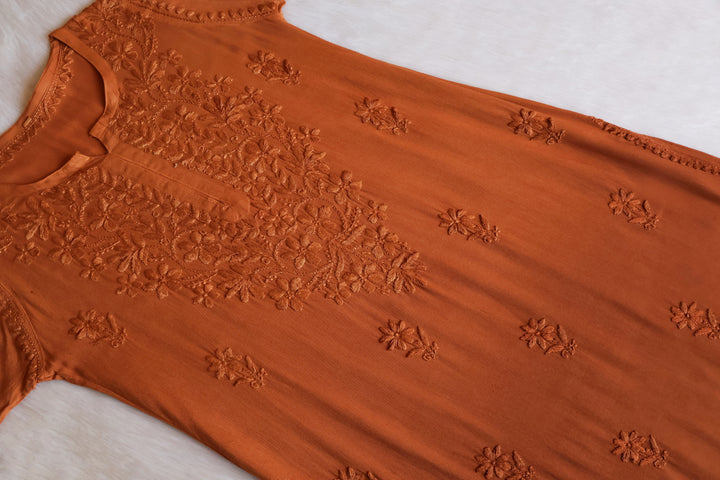 Sana Mustard Ombre Long Rayon Kurta