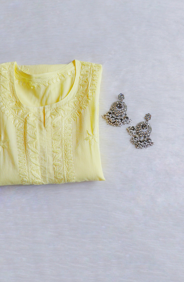Heer Pastel Yellow Pure Cotton Kurta