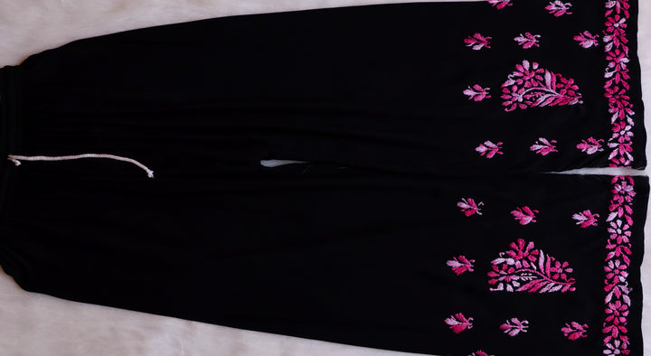 Noora Black & Deep Pink Rayon Kurta Pant set