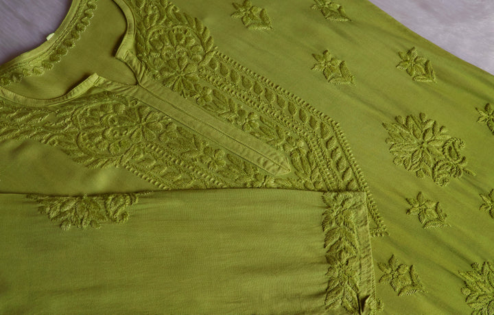 Nagma Olive Green 2 piece Rayon set