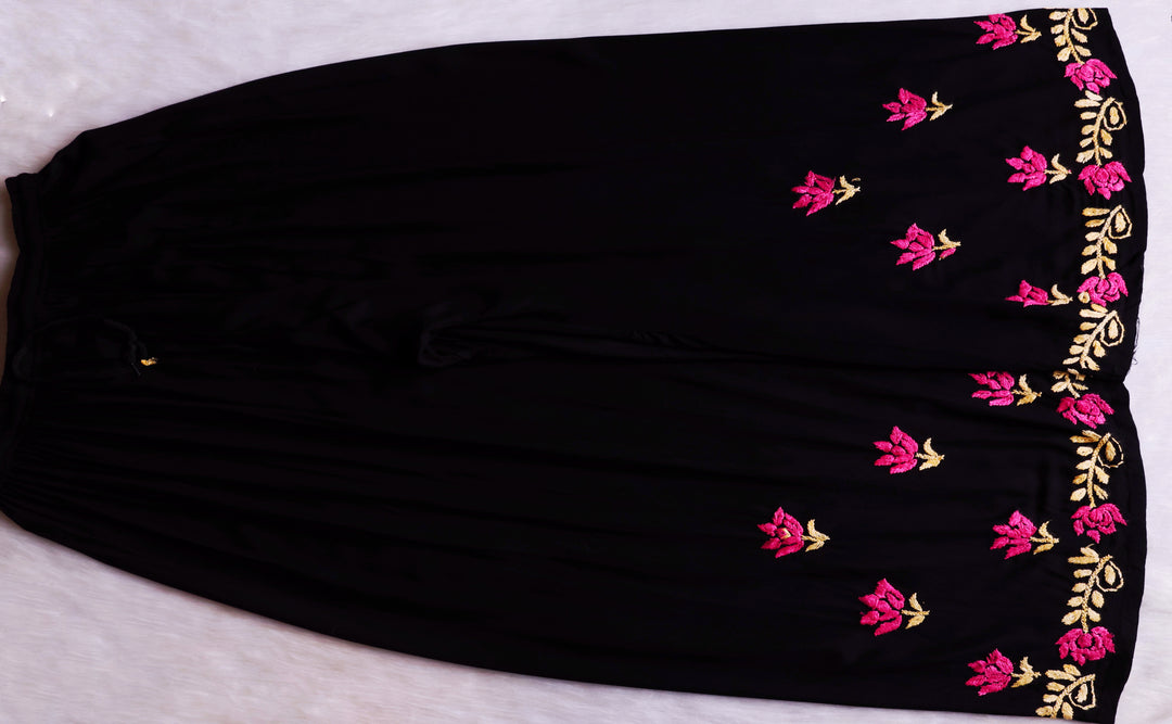 Gulaab Black, Pink & Yellow Rayon Kurta Set