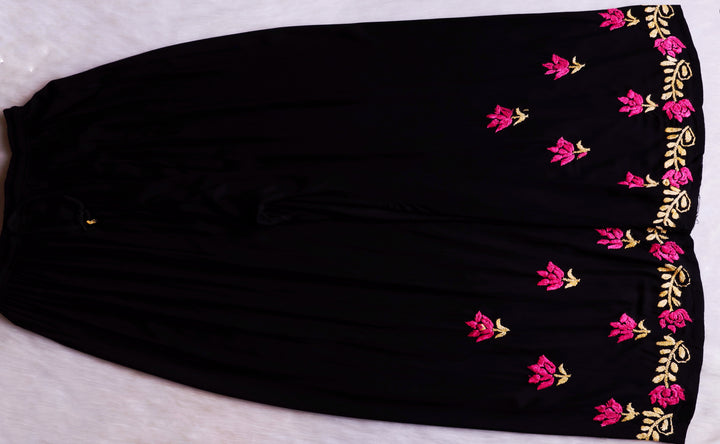 Gulaab Black, Pink & Yellow Rayon Kurta Set