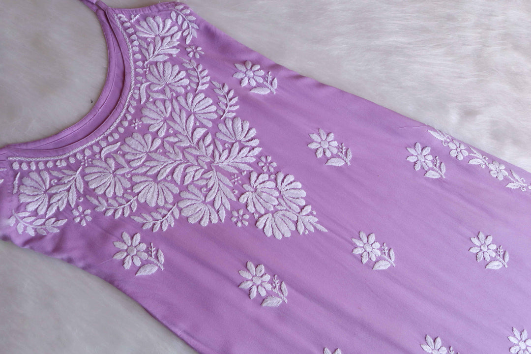 Mirha Lavender Sleeveless Rayon Kurta