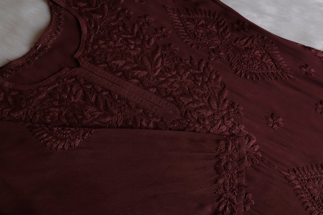 Zobia Rose Brown 2 piece Rayon set