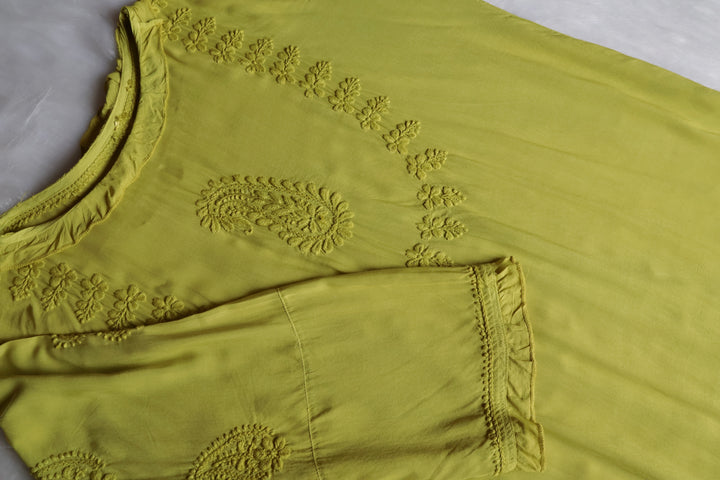 Zamda Afghani Olive Green Pure Modal Set