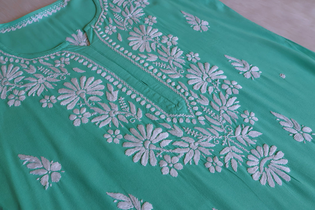 Duaa Mint Green Long Rayon kurta