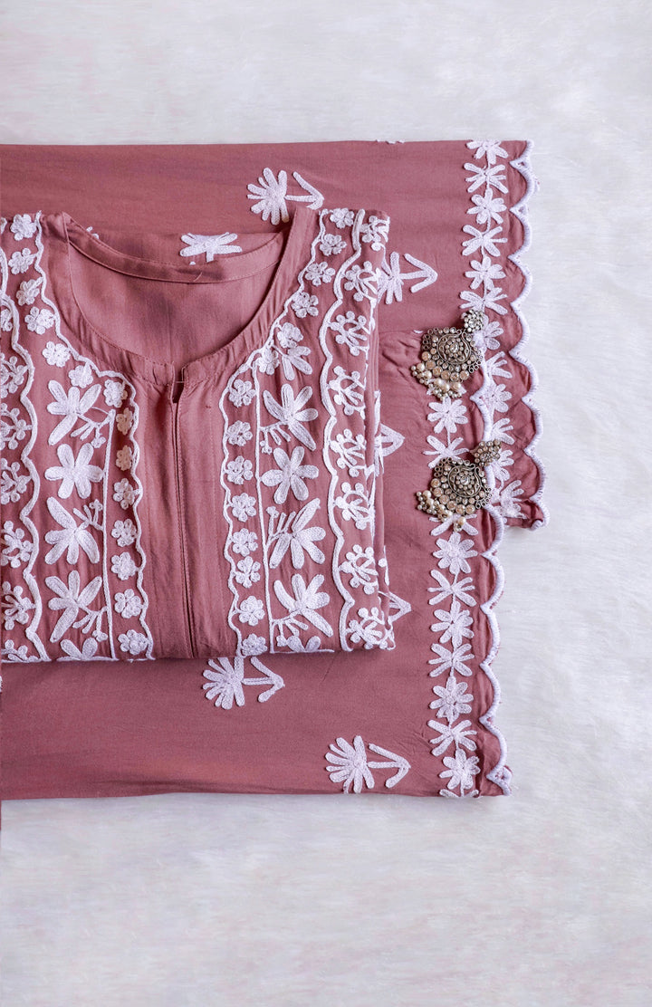 Mira Rose Brown Rayon Kurta Pant set