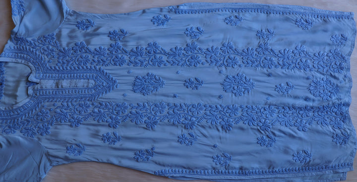 Haya Ice Blue Pure Crepe Kurta