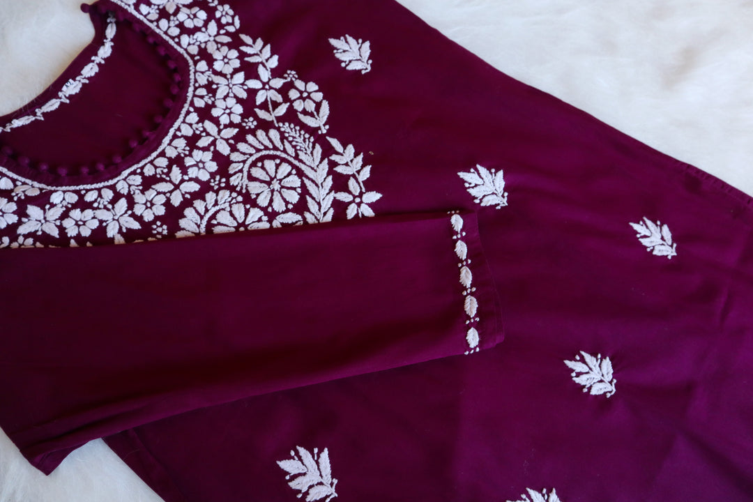 Layla Deep Purple Cotton Kurta