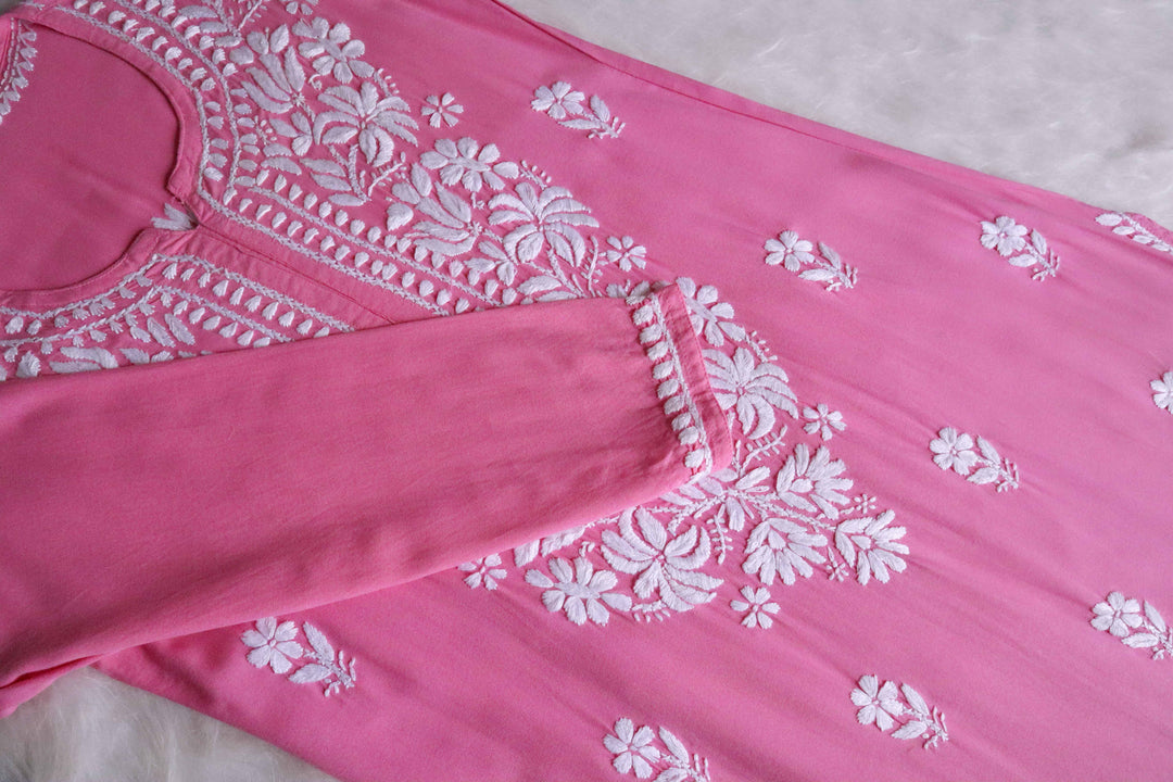 Zainab Baby Pink Rayon Kurta Pant set