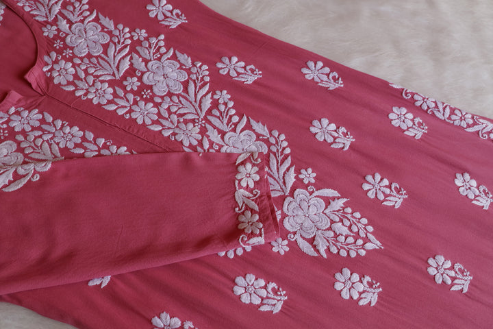 Benafsha Rose Brown Rayon Kurta Pant set