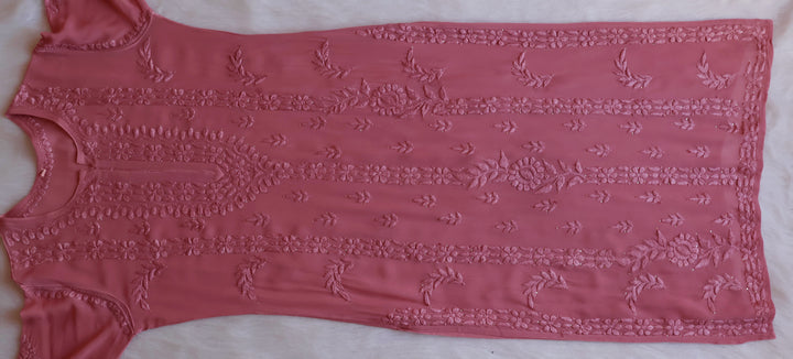 Zamda Rose Brown Viscose Georgette Kurta