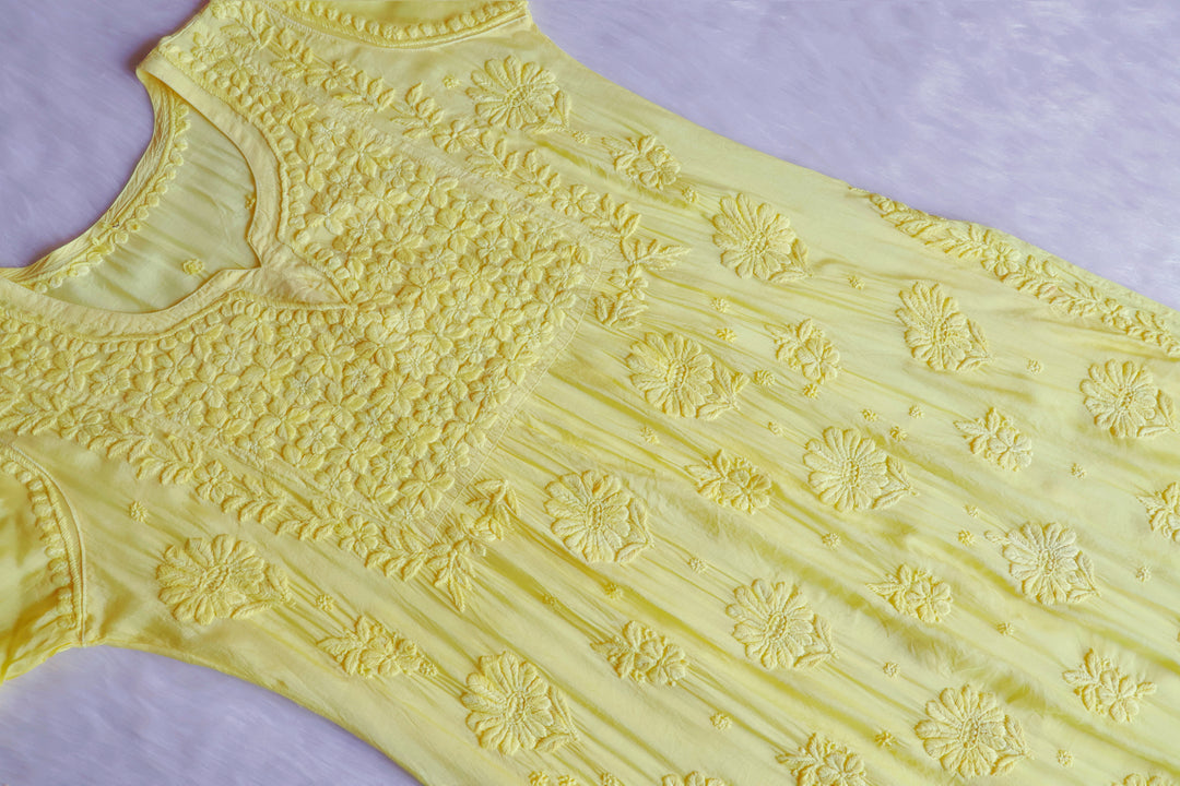 Hoor Pastel Yellow 10D Pure Muslin Kurta Set