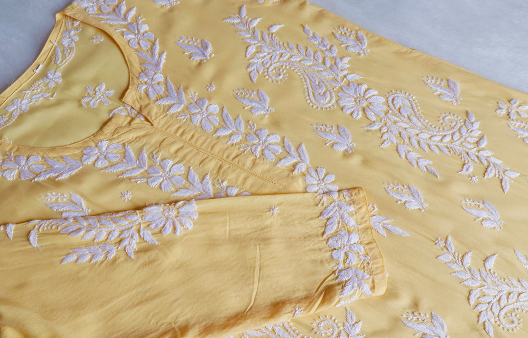 Lily Yellow Long Modal Kurta