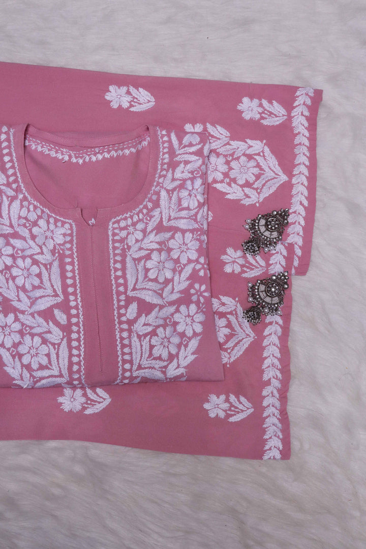 Noura Mauve Pink Rayon Kurta Pant set