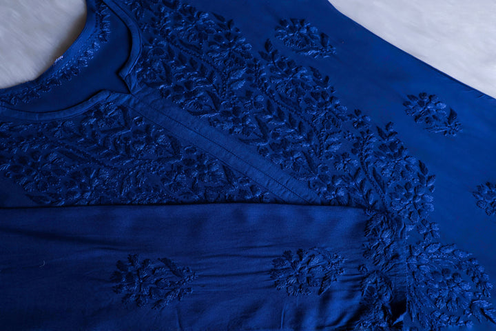 Duaa Royal Blue Long Ombre Rayon Kurta