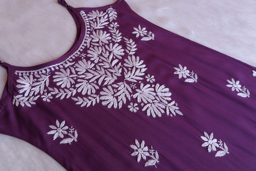 Mirha Dusty Purple Sleeveless Rayon Kurta